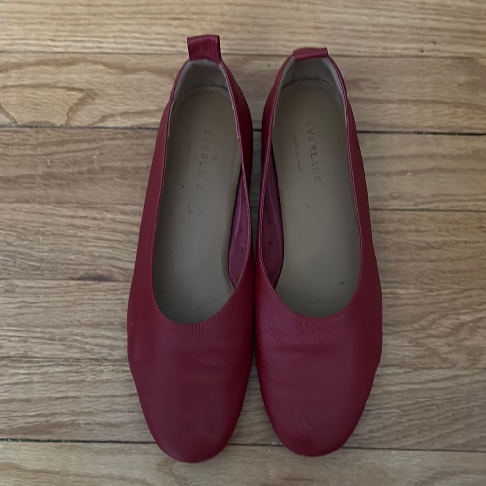 Rare Everlane Red Leather Flats
